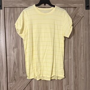 Everlane Yellow Striped Short Sleeve Tee